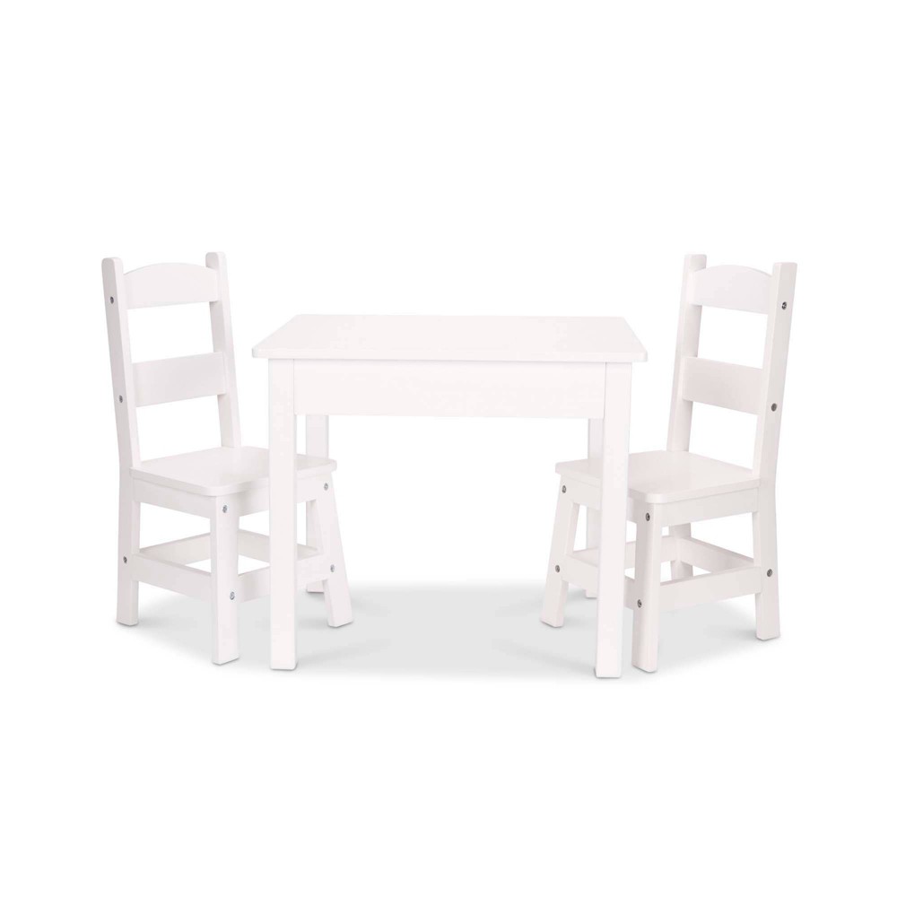 Photos - Other Furniture Melissa&Doug Melissa & Doug Wooden Table and Chairs Set - White 