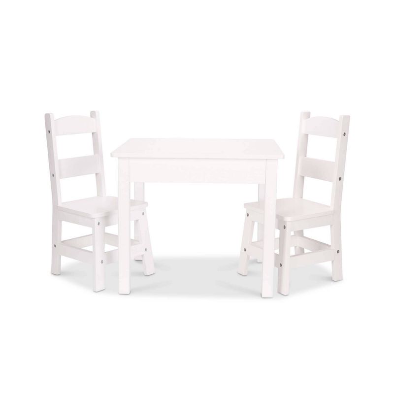 Melissa &#38; Doug Wooden Table and Chairs Set - White, 1 of 14