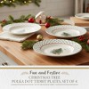 Spode Christmas Tree 6" Polka Dot Tidbit Plates (Set of 4) - Round Appetizer Plates with Festive Polka Dot Border - Dishwasher Safe, Porcelain - 2 of 4