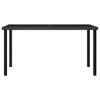 vidaXL Outdoor Dining Table Garden Porch Patio Table with Glass Top PE Rattan - 3 of 4