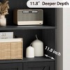 71.4" Tall Bookcases and Bookshelves, Farmhouse Bookshelf, Industrial Large Bookcase with Doors and Open Shelves - 2 of 4