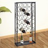vidaXL Freestanding Wine Rack - 28-Bottle Capacity, Powder-Coated Black Iron, Chic Classic Design, Fits Anyroom - Kitchen, Dining, Wine Cellar - 2 of 4