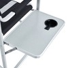 Airsurfer 1-Piece Padded Folding Directors Chair with Side Table & Storage Pockets, Oversized Lightweight Chair for Camping, Fishing, Black/Grey - 4 of 4