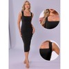 INSPIRE CHIC Women's Elegant Square Neck Sleeveless Waisted Ruched Bodycon Evening Party Midi Dress - 2 of 4