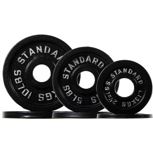Gulches Olympic Cast Iron Weight Plates for Strength Training and Weightlifting, Multiple Sizes - 1 of 4