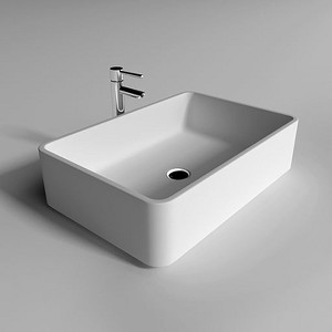 Legion Furniture 23.6 Inches White Matt Solid Surface Bowl - No Faucet - 1 of 4