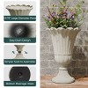 SEVOBAL Planters Flower Pot Petal Planter 2-Pack Flower Pots Ribbed Indoor Outdoor Plants Green Patio Garden Yard Pool, Beige, 15.76"*15.76"*23.64" - 4 of 4