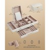 ANAH Large Capacity Jewelry Box with Mirror, Jewelry Organizer PU Surface with Stitching, Cloud White - 4 of 4