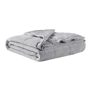 JUJABU 90" x 90" Cozy Reversible Plush & Microfiber Blanket – For All-Season - 1 of 4