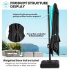 Crestlive Products 9x11.5FT Cantilever Umbrella UV30+ Outdoor 360 Degree Rotation Offset Umbrella 6 Heights Adjustable with Base - 4 of 4