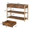 Golden U-Shaped Console Table - Ottoman Style Entryway Bench with Damascus Steel Accents - 2 of 4