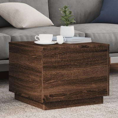 vidaXL Coffee Table Brown Oak Engineered wood 19.7x19.7x15.7 in