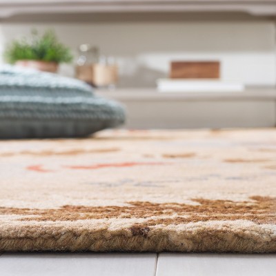 Blossom Beige and Multi Floral Wool 4' x 6' Handmade Rug