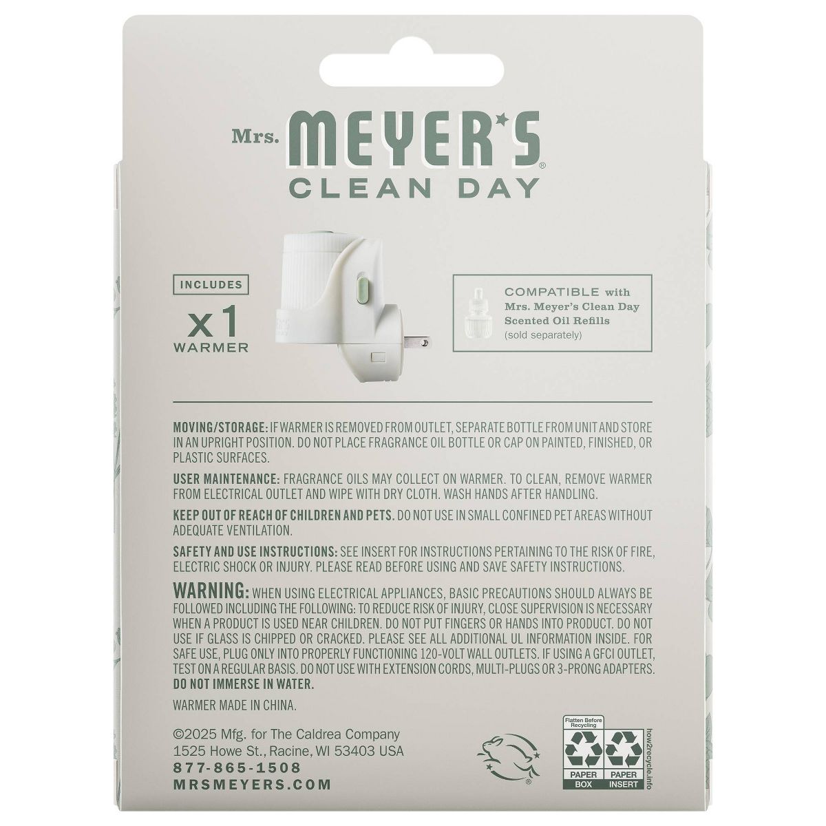Mrs. Meyer's Clean Day Plug-In Scented Oil Warmer Rain - thumbnail 3