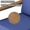 POCASSY 74.8" Outdoor 3-Seater Sofa with Meatl Armrest, Outdoor Furniture Sofa with Faux Wood Square Armrest and High Back for Porch Deck - 3 of 4
