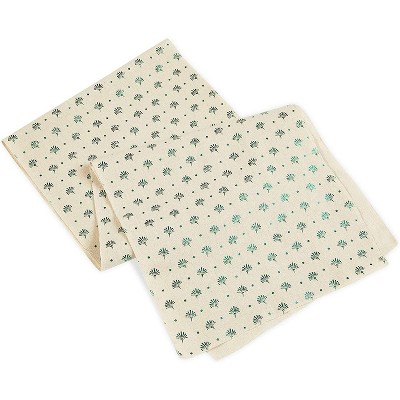 Juvale Placemats with Table Runner (Green Foil, 6 Pieces)