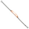 Chisel Stainless Steel Polished Cable Chain Rose IP-plated 7" ID Bracelet - 3 of 4