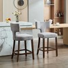 HDZNVF Set of 2 Mid Century Modern Counter Height Bar Stools, Gray - 2 of 4