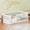 Twin Size Floor Bed with Fence Rails, Toddler Bed with Rounded Corners for Safety, Wood Frame Bed with MDF Construction-Baofuwish - 2 of 4