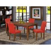 Rectangle Dining Set 5Pc Table & Chairs Southwestern Firebrick Red PU Leather - 2 of 4