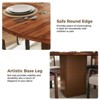 Angel Sar 47'' Round Dining Table with Storage Shelf, MDF Wooden Sliding Door Kitchen Table for Small Spaces, Walnut - 4 of 4