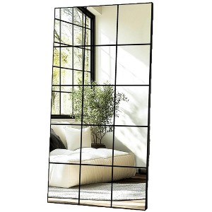 Aoibox Large Full Length Floor Mirror for Bedroom, Living Room, Hallway - Window Pane Mirror Decorative Wall Art with Clear Imaging & Modern Style - 1 of 4