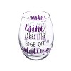 Evergreen Stemless Wine Glass with box 17oz Wine Takes The Edge of Adulting - 2 of 4