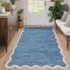 Washable Rug Modern Scalloped Rug Non Slip, Neutral Indoor Carpet - 3 of 4