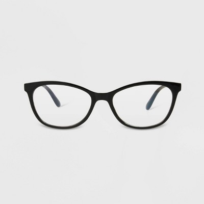 Women's Tortoise Shell Print Blue Light Filtering Cat Eye Glasses - A New Day™ Black