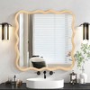 Solid Wood Wavy Rectangle Mirror Modern Mirror Wall Decor for Bathroom, Bedroom, Living Room, Dining Room(Contains Mirror Only) - 2 of 4
