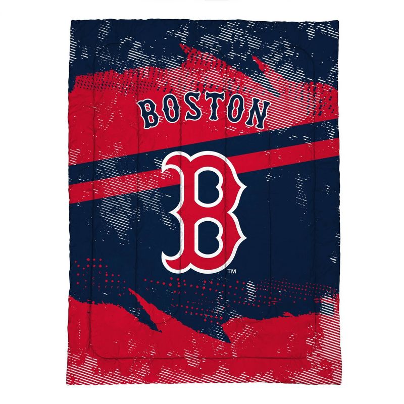 MLB Boston Red Sox Slanted Stripe Twin Bedding Set in a Bag - 4pc, 2 of 4