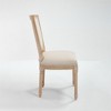 Gulches Set of 2 French Country Dining Chairs, Beige Cotton Linen Upholstery with Padded T-back, Carved Solid Wood Frame - 2 of 4