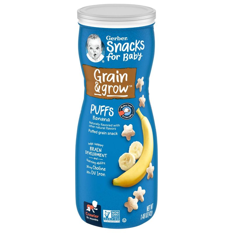 Gerber Puffs Banana Cereal Baby Snacks - 1.48oz, 1 of 11