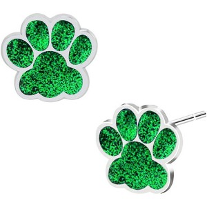 Paw Print Stud Earrings: Cute Cat & Dog Footprint Design, Hypoallergenic Jewelry Gift - 1 of 4