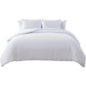 The Nesting Company Palm Collection Embossed 3 Piece Hotel Quality Luxuriously Soft Quilted Bedding Set with 2 Pillow Shams - 1 of 4