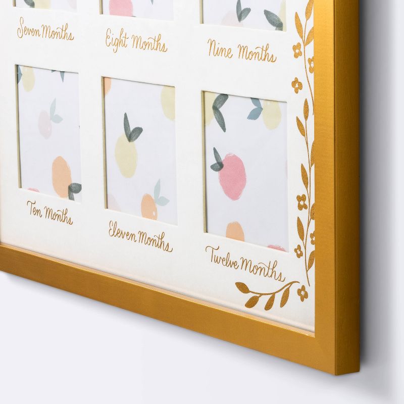 Milestone 4&#34; x 4&#34; Image Opening Picture Frame - Gold Floral - Cloud Island&#8482;, 4 of 6