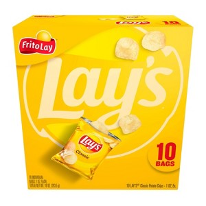 Lay's Snack Pack Classic Potato Chips - 10ct/10oz - 1 of 4