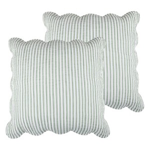 Martha Stripe Taupe Euro Sham Set of 2 - Levtex Home - 1 of 4