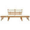 vidaXL Patio Bench Outdoor Garden Bench 2-in-1 Solid Wood Acacia - Brown and White 4 - 4 of 4