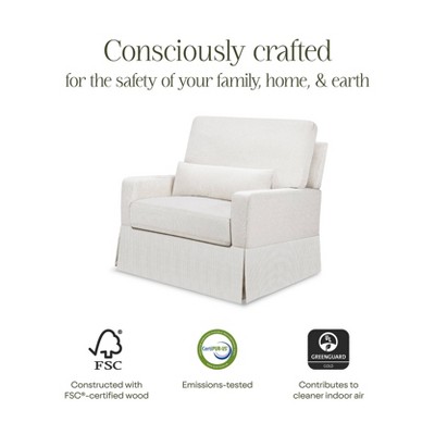 Fog Chatham Stripe Eco-Weave Pillowback Swivel Glider Chair