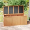 Lyngins 67 Gallon Wooden Deck Box, Weather-Resistant Outdoor Storage Box, Dual-Purpose Seat/Table, Hinged Lid with Thumb Groove, Natural Wood Finish - 4 of 4