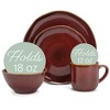 Elanze Designs Reactive Glaze Ceramic Stoneware Dinnerware 16 Piece Set - Service for 4, Burnt Auburn Red - 2 of 4
