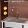 Coucheta 24 Inch Commercial Kitchen Sink, Single Bowl Stainless Steel Sink, Pull-Out Faucet, Freestanding Washing Hand Basin with Open Shelf - 2 of 4