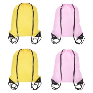 Unique Bargains Fitness Sports Travel Lightweight Drawstring Backpacks 4 Pcs - 1 of 4