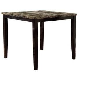 NicBex Dining Table Transitional Simple Style Brown Faux Marble Table Top Black Metal Finish Frame for Dining Room - 1 of 4