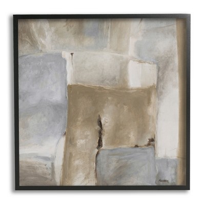 Stupell Industries Earthy Industrial Abstract Geometric Shapes Brown Tones Framed Giclee Art