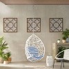 Los Alamitos Indoor/Outdoor Wicker Hanging Chair with 8' Chain - White/Blue - Christopher Knight Home - 2 of 4