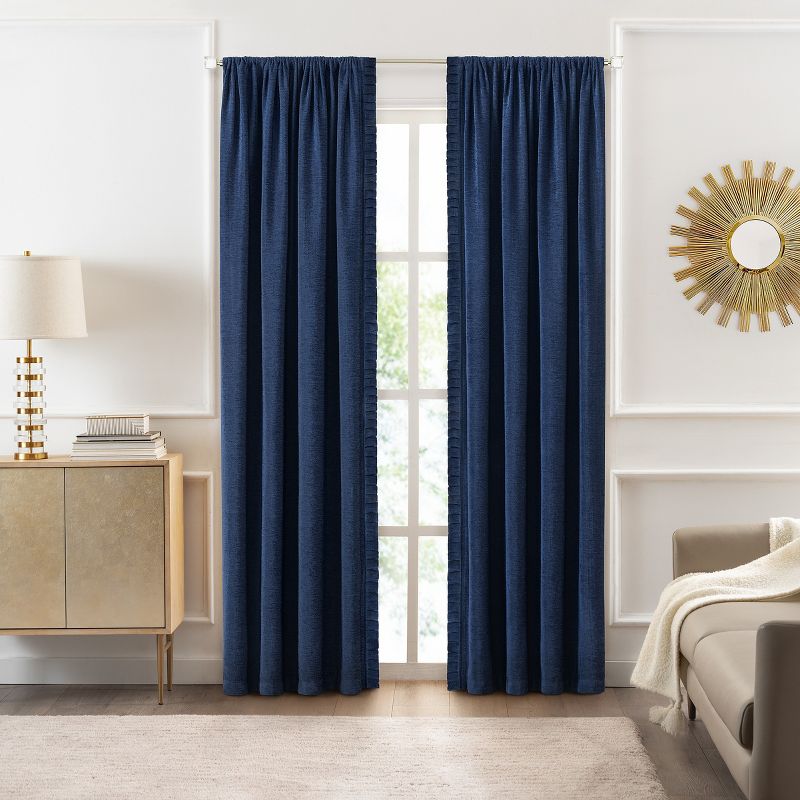 Kate Aurora Lux Living 2 Pack Chenille Rod Pocket Window Curtain Panels, 2 of 3
