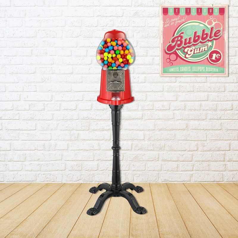 Great Northern Popcorn Vintage Gumball Machine With Stand – Red/Black, 4 of 5