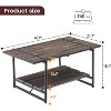 Coffee Table, 41'' Large Gray Wood Coffee Table with Storage Shelf - 2 of 4